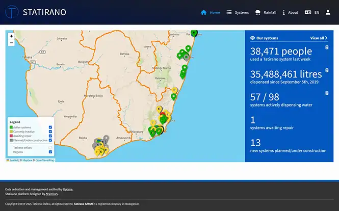 Screenshot of the Statirano data and statistics platform